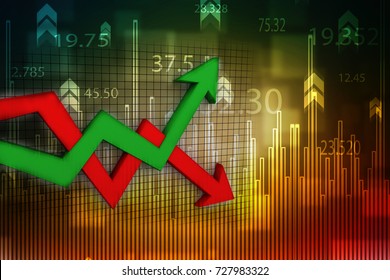 3d Illustration Inflation And Deflation Graph