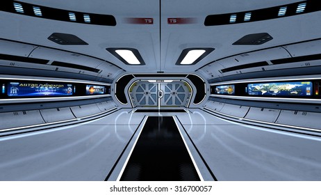 3D Illustration Of Inside Space Station