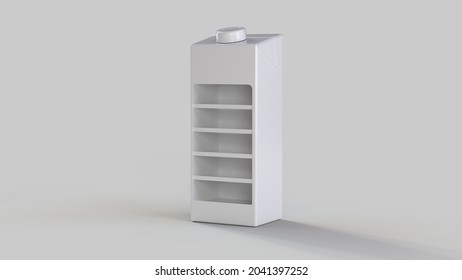 3d Illustration Instore Retail Fsu Gondola End Shelves