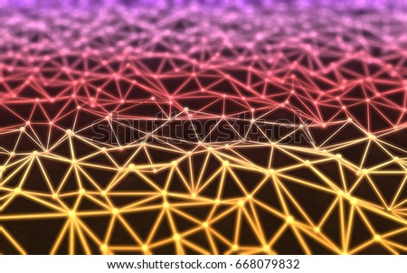 3D illustration - Interconnected light colored lines