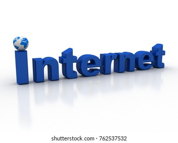 3d  illustration internet with globe
