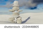 3d illustration of an inuksuk statue