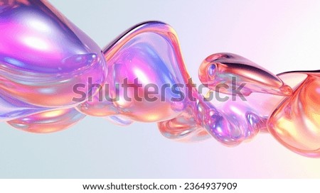 3d illustration of iridescent flowing multicolored gradient substance. Abstract holographic background. Stok fotoğraf © 