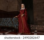 3D Illustration of Isabella I of Castile, queen of Castile and León (1474-1504)	