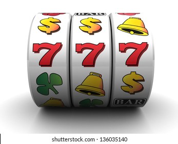 3d illustration of jackpot symbol over white background