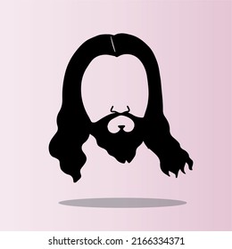 3d Illustration Jesus Christ Head Logo Icon With Shadow