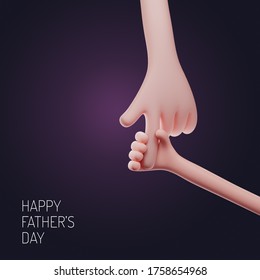 3d illustration of a kid holding their father's hand. Concept for Father's day - Powered by Shutterstock