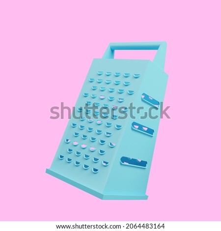 3d illustration of kitchenware stuff grated cheese
