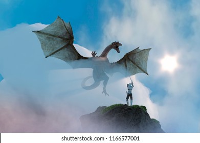 Medieval Knight Fights Dragon Hd Stock Images Shutterstock