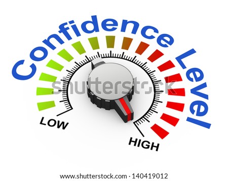 3d illustration of knob set at maximum for increasing confidence level