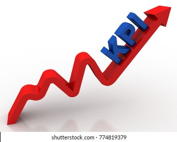 3d Illustration Kpi Arrow Key Performance Stock Illustration 774819379 ...