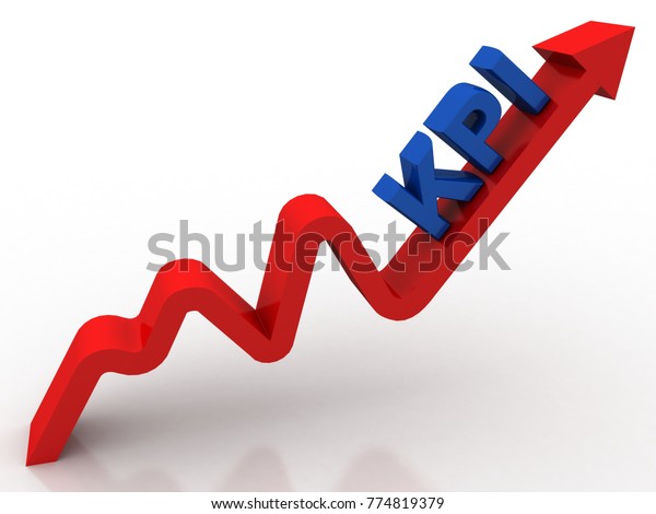 3d Illustration Kpi Arrow Key Performance Stock Illustration 774819379 ...