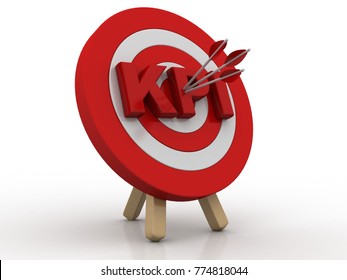 3d Illustration KPI Target Concept