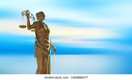 3D Illustration of lady justice statue 3d render