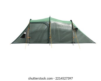 3D Illustration Of Large Green Tent For Family Recreation On White Background No Shadow