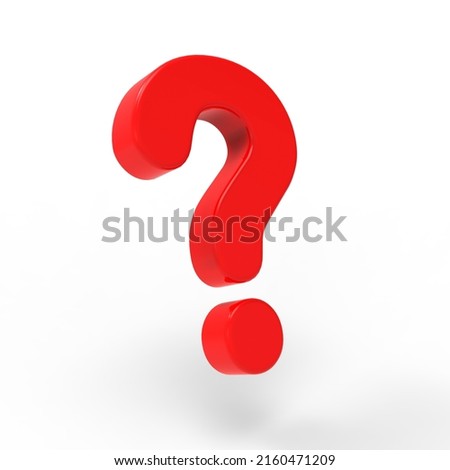 3D Illustration of Large Question mark symbol