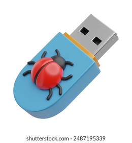 3d illustration of lash drive with virus and spanner, Technical assistance, malware removal, adjusting, service - Powered by Shutterstock