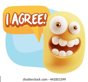 3d Illustration Laughing Character Emoji Expression Stock Illustration ...