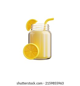 3d Illustration Of Lemonade Icon Isolated On White Background. Suitable For Ui Ux Design