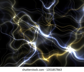 3D illustration of light grid structure. An abstract backdrop resembling an electricity storm or plasma substance. Beautiful futuristic background with pattern reminiscent of a lightning.