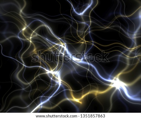3D illustration of light grid structure. An abstract backdrop resembling an electricity storm or plasma substance. Beautiful futuristic background with pattern reminiscent of a lightning.
