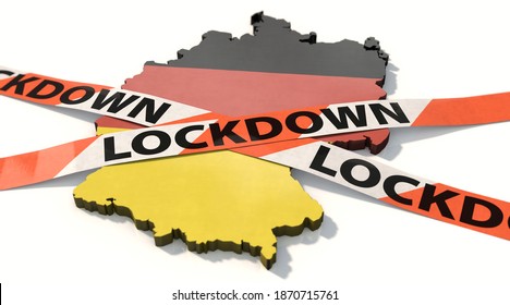 3D Illustration, Lockdown In Germany