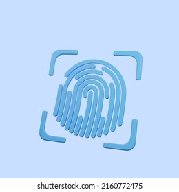 3d Illustration Of Log In Security Finger Print 3d Render Style