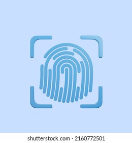 3d Illustration Of Log In Security Finger Print 3d Render Style