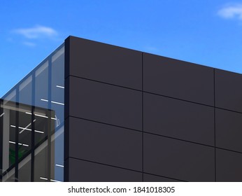 3d Illustration. Logo Mockup 3d Sign Building Office Or Shop. Concrete Wall