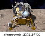 3d illustration of the lunar module in section