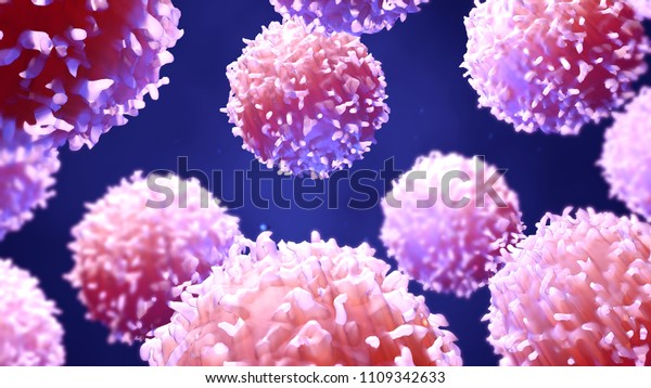3dイラストリンパ球 T細胞 またはがん細胞 のイラスト素材