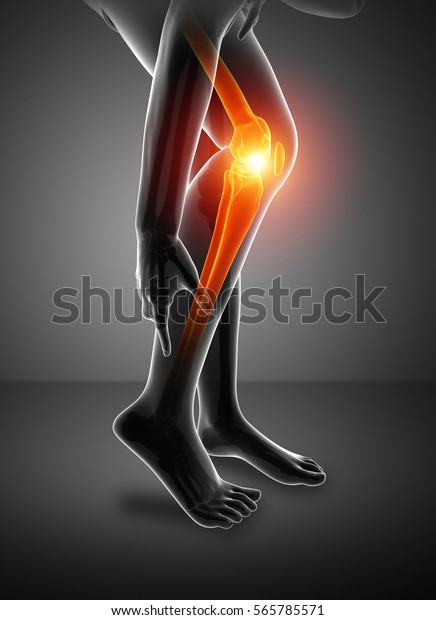 3d Illustration Male Knee Pain Stock Illustration 565785571