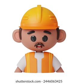 3D illustration of male worker. avatar 3D - Powered by Shutterstock