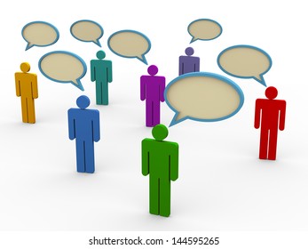 3d People Human Character Person Speech Stock Illustration 91130885