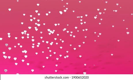 3D illustration of many small confetti hearts