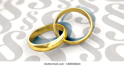 3D Illustration, Marriage And Law