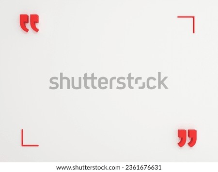 3D illustration. Massive quotation mark in a dark room. Modern conceptual interior. Background for banner