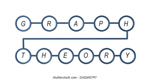 3D Illustration Of Mathematical Graph With Nodes Containing The Words GRAPH THEORY