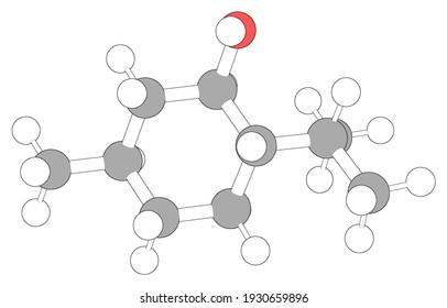 3D Illustration Of Menthol. It Is A Waxy, Crystalline Substance, Clear Or White In Color, Which Is Solid At Room Temperature And Melts Slightly Above.