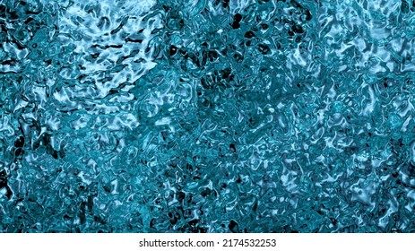 3D illustration of Metallic and Light Blue Fluid Filling the screen with many Swirls and Waves background