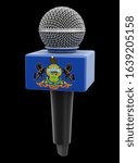 3d illustration. Microphone and Pennsylvania flag. Image with clipping path