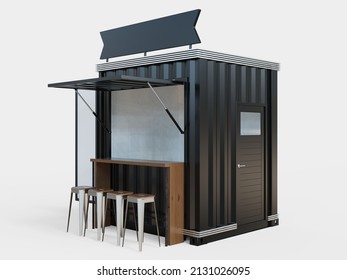 3d Illustration Mini Booth Container 