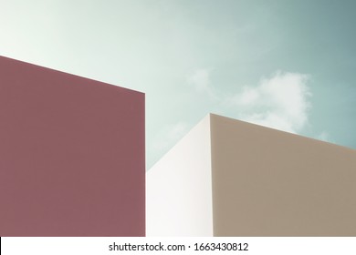 3d Illustration Of Minimal Architecture Buildings