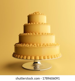 3d Illustration Of Minimal Cake Isolated