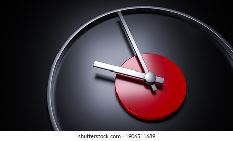 3d Illustration Of Minimal Clock 10 O Clock Black And White 3d Rendering 