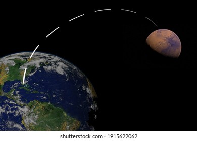 A 3D Illustration Of A Mission To Mars, Perseverance Rover Mission, Due To Land On Mars February 18, 2021.