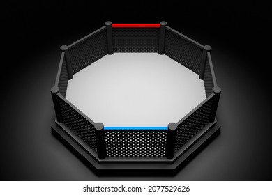 3d Illustration Mma Octagon On Light Stock Illustration 2077529626