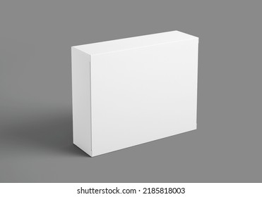 3D illustration mockup box design on gray background.