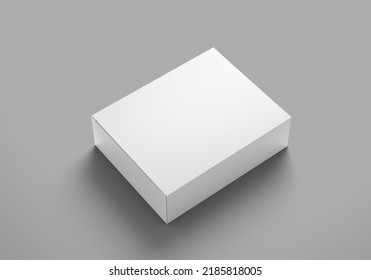 3D illustration mockup box design on gray background.