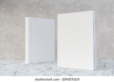 3D Illustration. Mockup of two blank hardcover books for design presentation.
